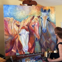 The herd on easel