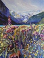 SOLD Snapdragons and Wildflowers, Lake Louise